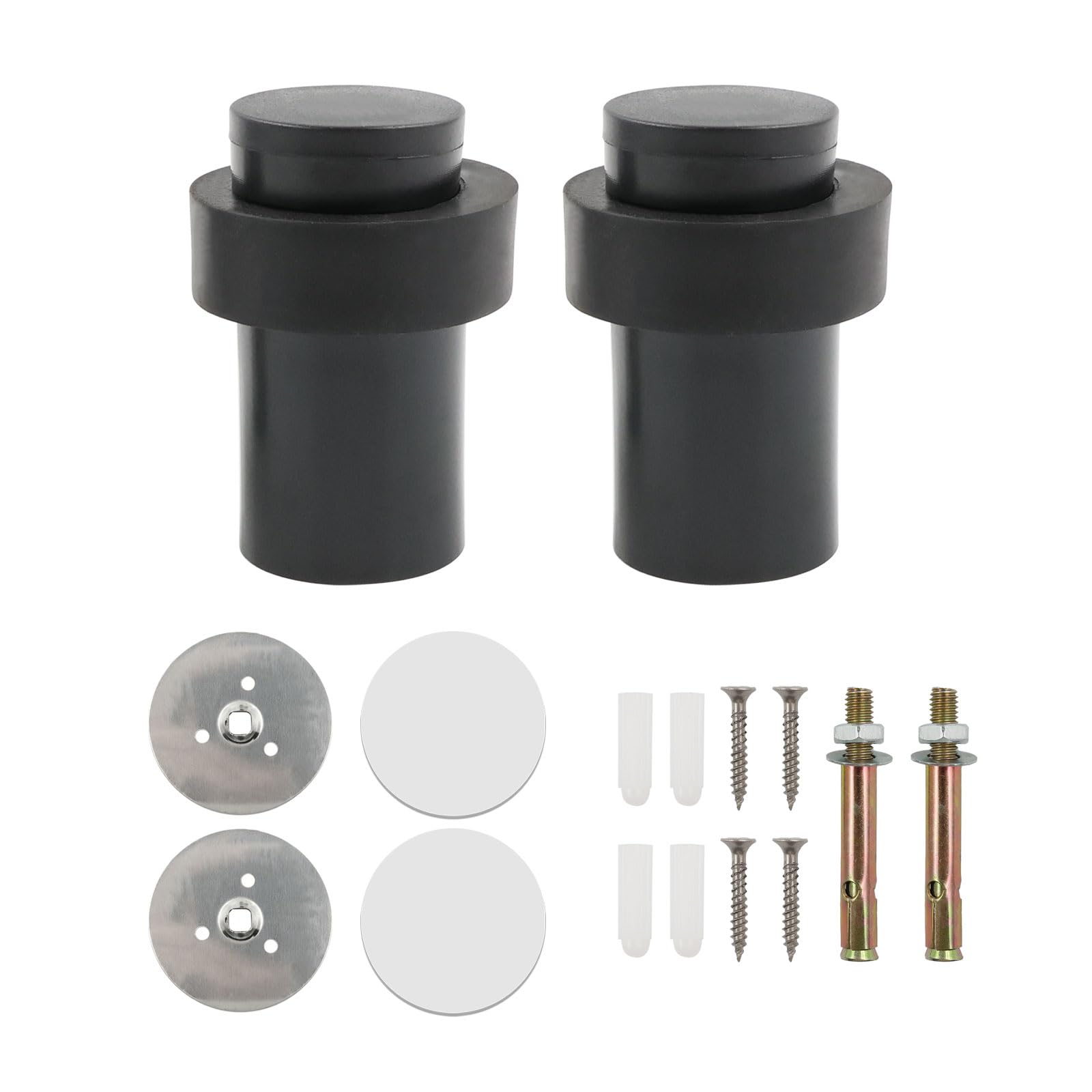 Wealsun Door Stop Pack of 2 (Black, 64mm)