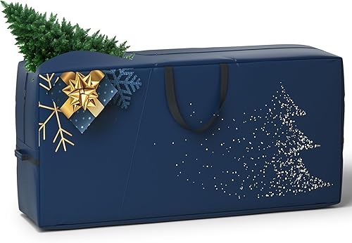 Nueva actualización bolsa de almacenamiento para árbol de Navidad de 7.5 pies, tela Oxford 600D resistente con asas reforzadas y cremalleras dobles,