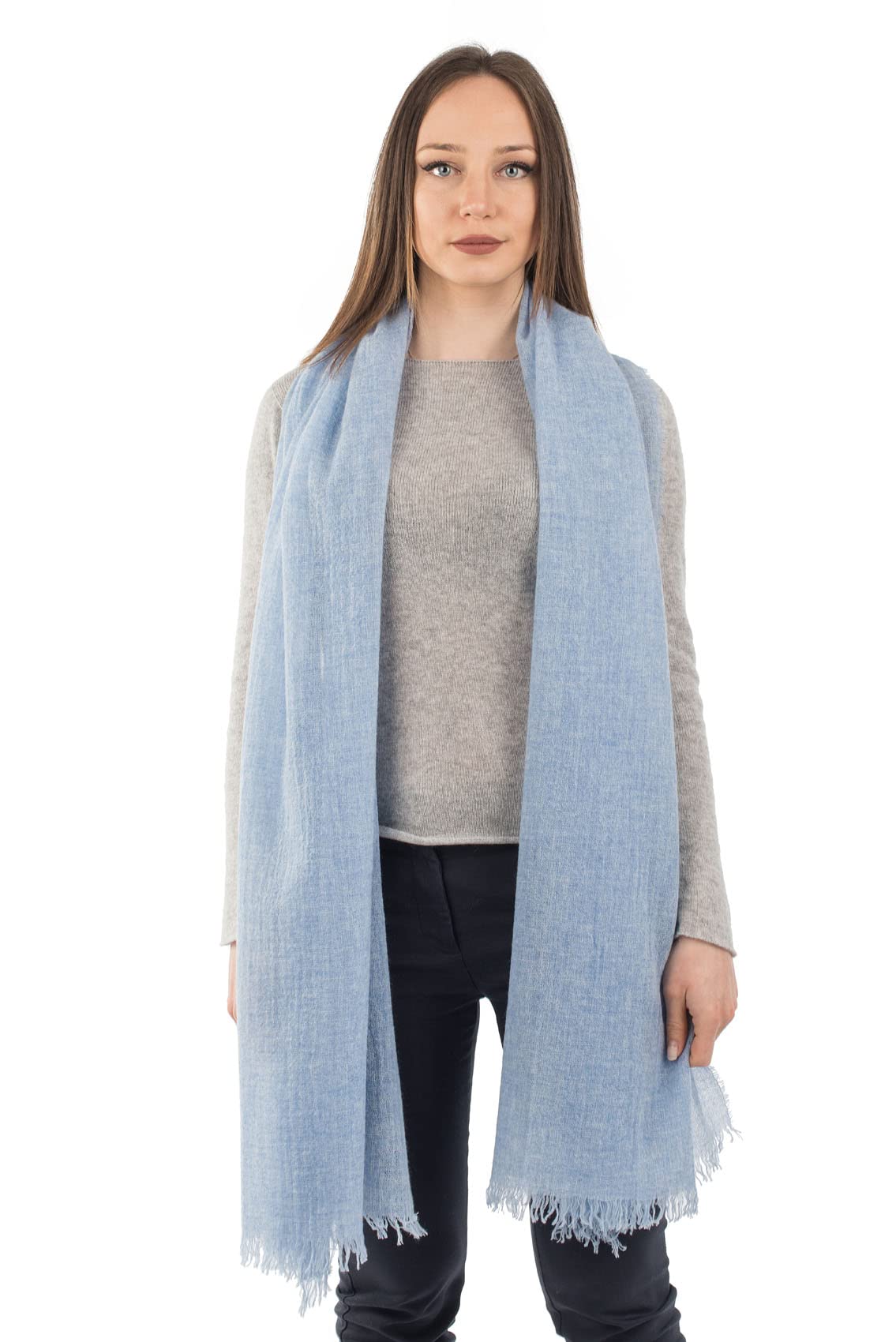 DALLE PIANE CASHMERE Pashmina Femme 100% Cachemire | Pashmina légère pour le printemps et le voyage, 70x200cm, châle polyvalent toute l'année, un cadeau raffiné Made in Italy