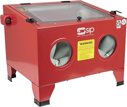 SIP Sandblast Cabinet with Air Sandblaster Gun - Portable Abrasive Blasting Cabinet, 125 PSI
