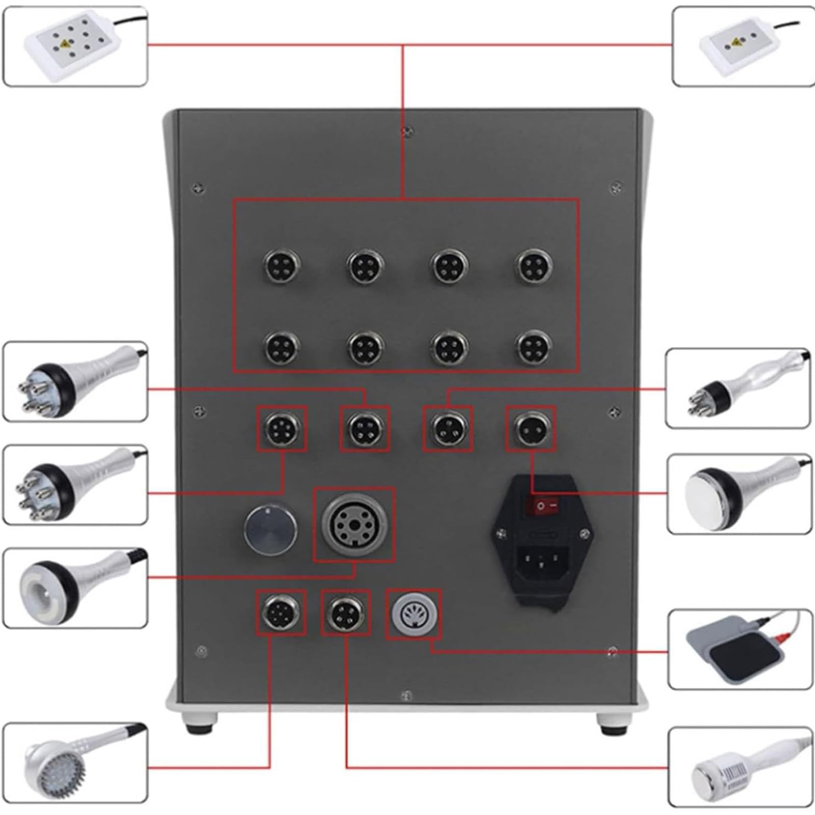 Cavitation 40K Machine de Beauté à Ultrasons, Appareil De Tonification du Corps, Appareil Professionnel De Remodelage du Corps pour Le Ventre La Taille Les Jambes (9 en 1)