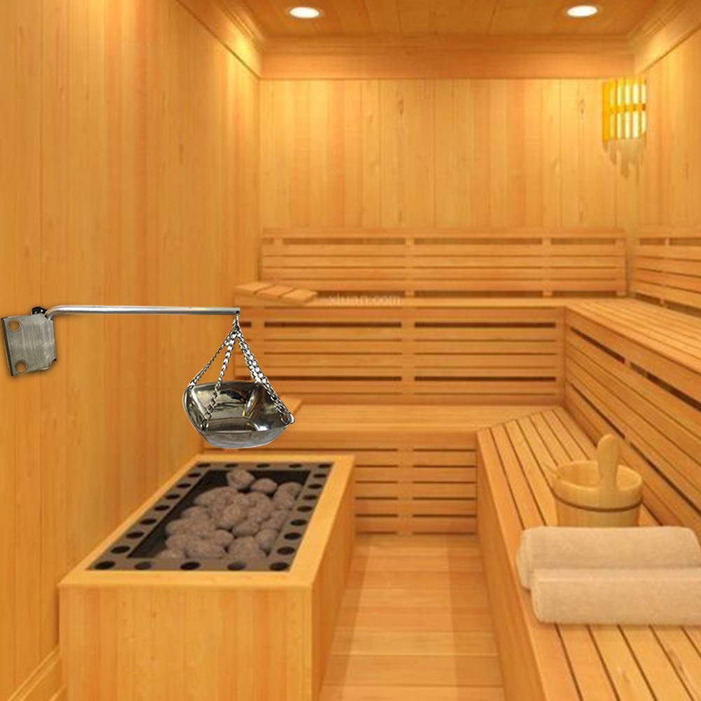 Cuenco para sauna de acero inoxidable, diámetro de 12 cm/20 cm, para sauna y cristales de mentol, 850 ml
