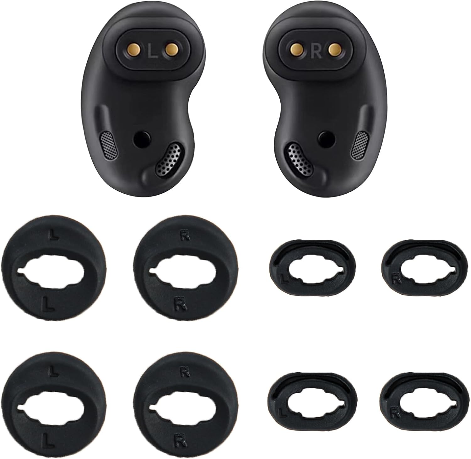 4 Pairs EarBuds Ear Tips, Soft Silicone AntiSlip Ear Adapter Sets