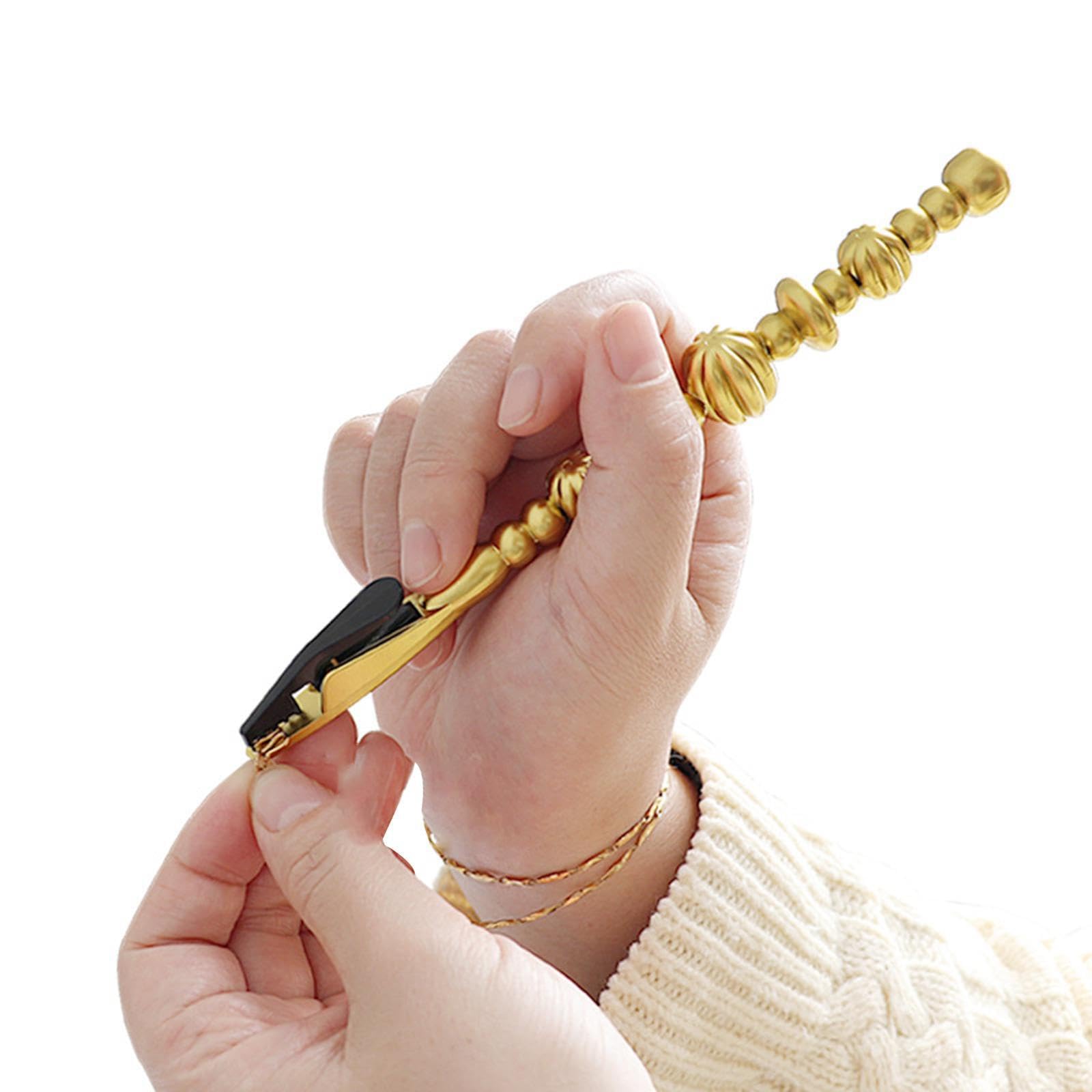 QUXVUIS Sturdy Bracelet Helper Fasten Tool Effortlessly Attach Or Detach Jewelry While On Go Ensuring Ease And Accessibility Portable Bracelet Tool Jewelry Helper Quickly, Gold, Length 175mm