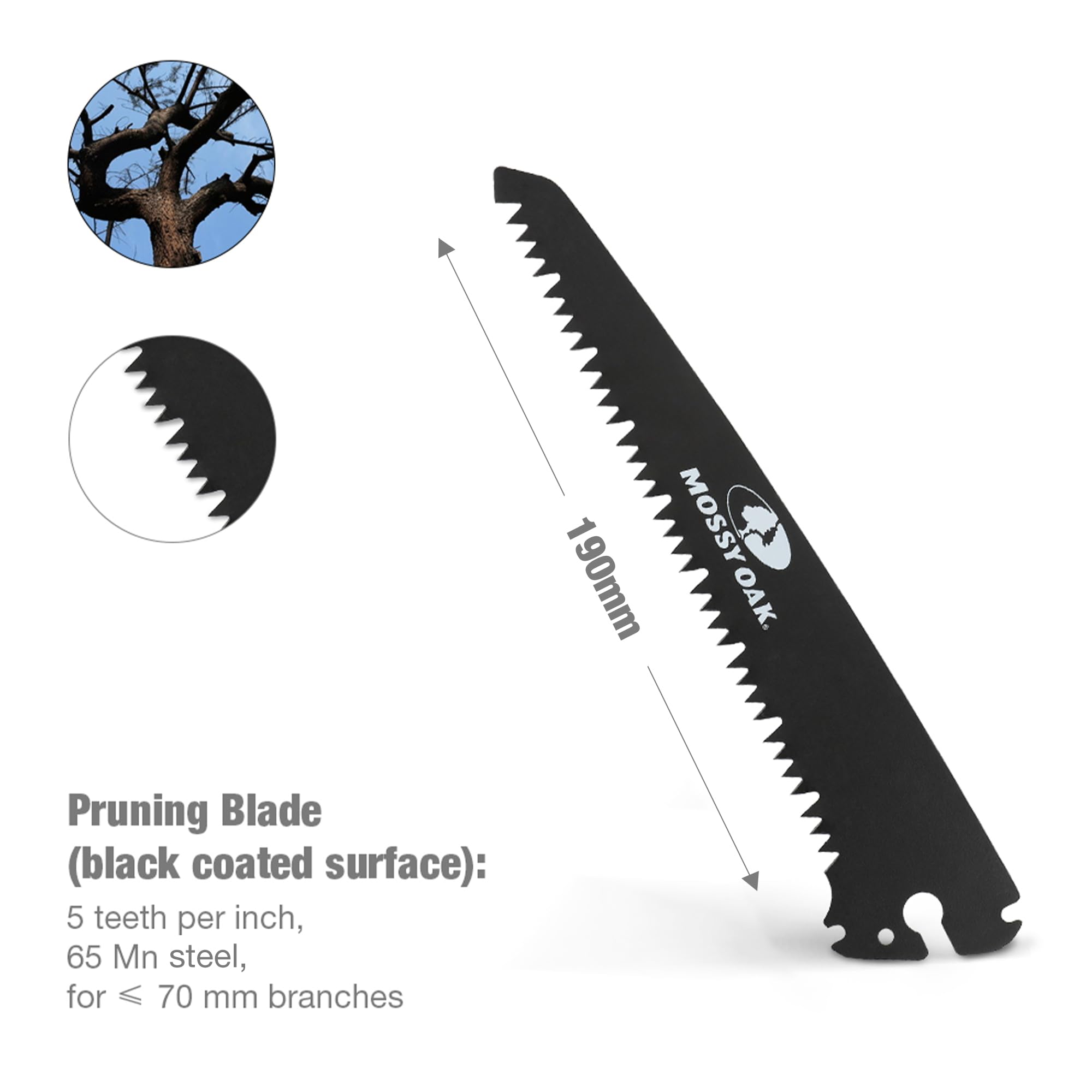 Mossy Oak 6-Piece Saw Blade Set, Replacement Blades for Mossy Oak 3-in-1 Hand Saw, 190 mm Saw Blades Set - Image 3