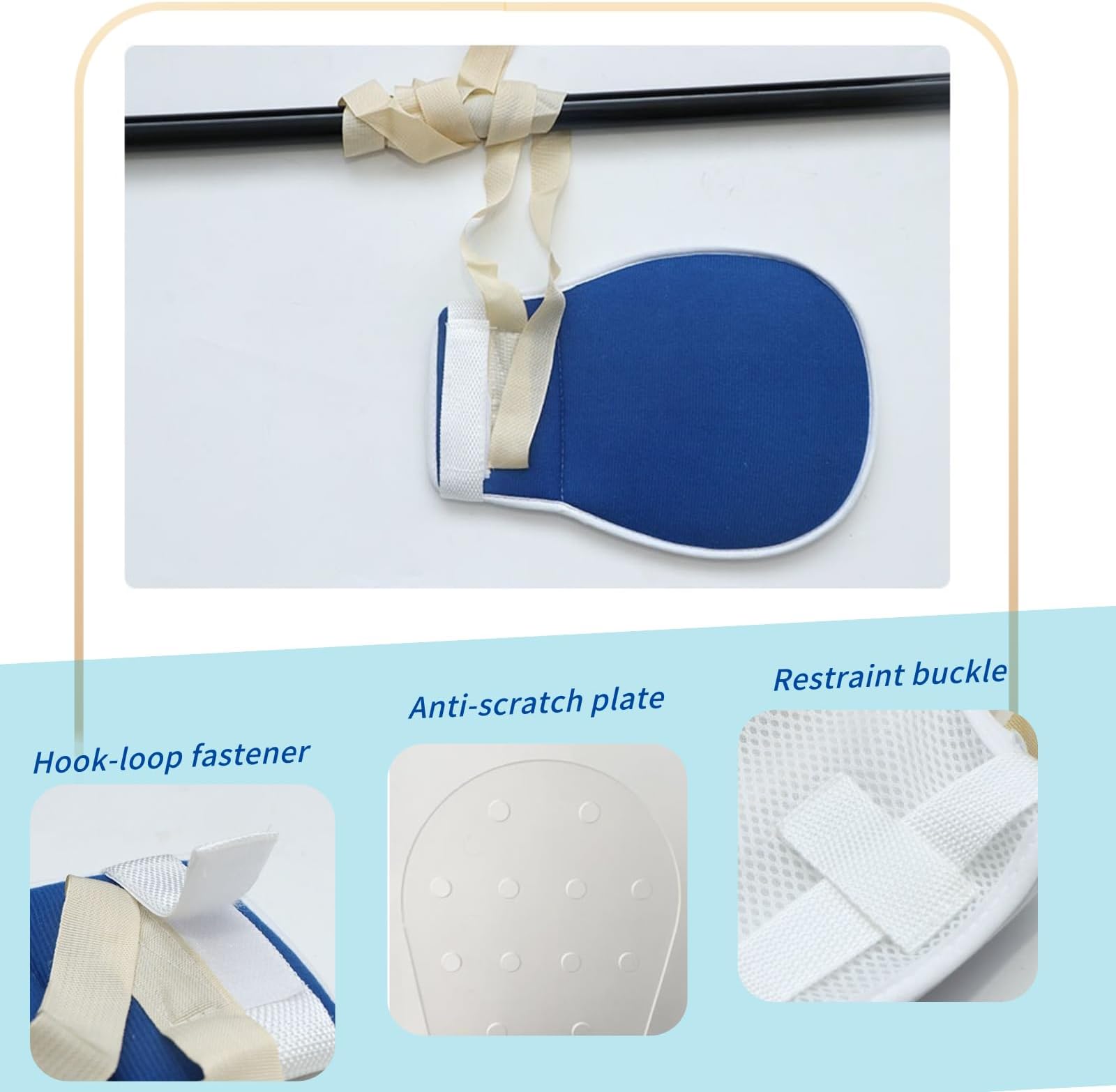 Lmaray Dementia Restraint Gloves 2 Pcs, Breathable Medical Anti Scratch Mitts for Elderly Patients, safety control Gloves for Adults