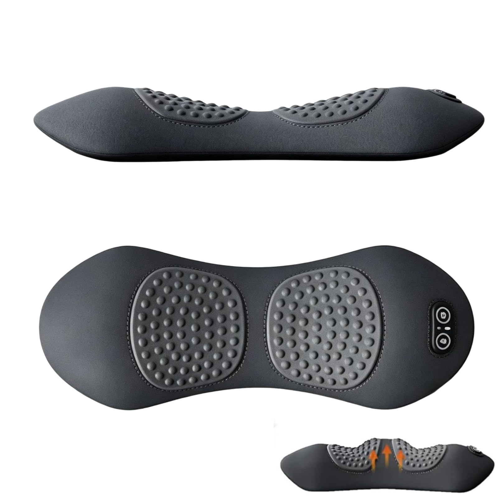 TeraDisc Pro Alividol Masajeador Lumbar,cojín De Soporte Lumbar Biónico, Masajeador Eléctrico Para Aliviar El Dolor Lumbar (Gris oscuro)