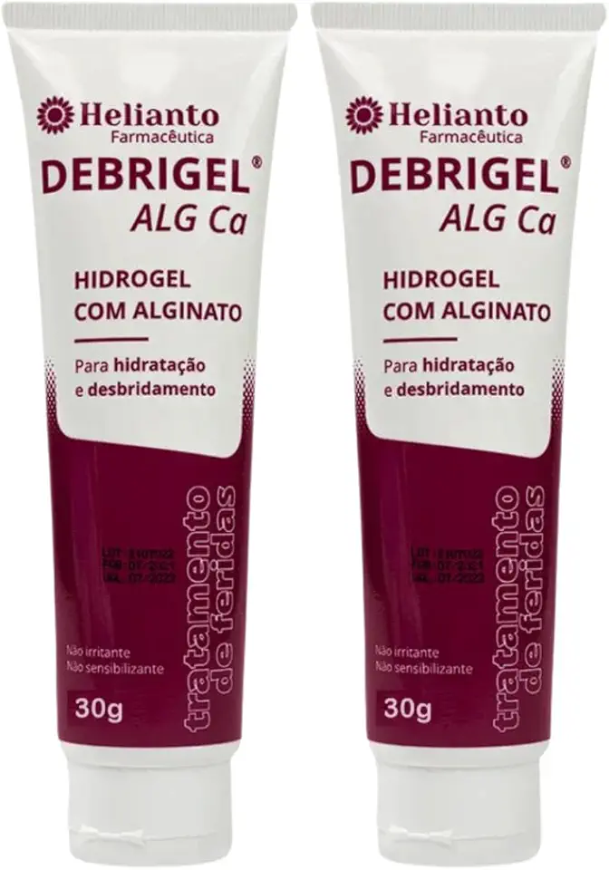 Gel Cicatrizante Debrigel ALG Ca 30g – Hidrogel com Alginato de Cálcio e Sódio, Hidratante e Desbridante | Kit com 2 unidades