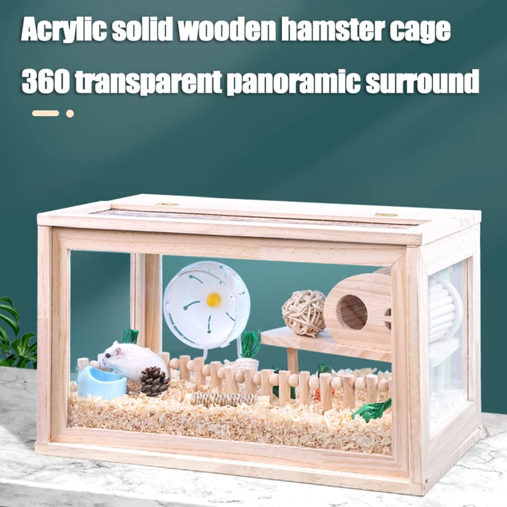 Terrarium dla gadów, drewniana klatka dla chomika, domek dla małych zwierząt, dom bardzo duże pole widzenia do obserwacji zwierząt domowych