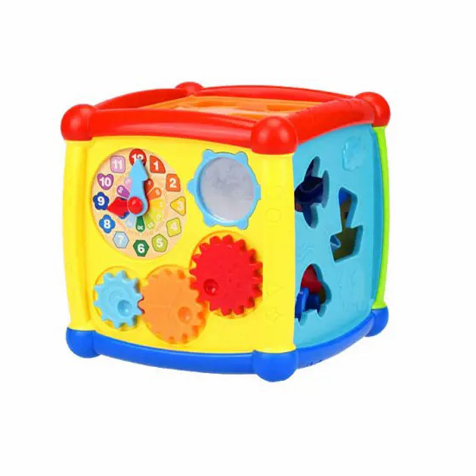 Flex educationl toy for boys and girls aged 18 months, 2 3 4 years for birthdays, Learn clock, Alphabets, piano, Shapes and spinnig wheels. Multicolour pre school toy
