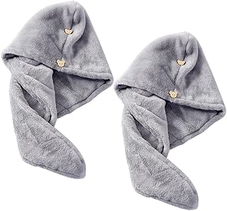 FOMIYES 2 Pçs Chapéu De Cabelo Seco De Lã Coral Seco Rápido Chuveiro Toalha De Secagem De Cabelo Toalhas Absorventes Bandanas De Cabelo Toalhas De Microfibra Para Cabelo De Secagem Rápida