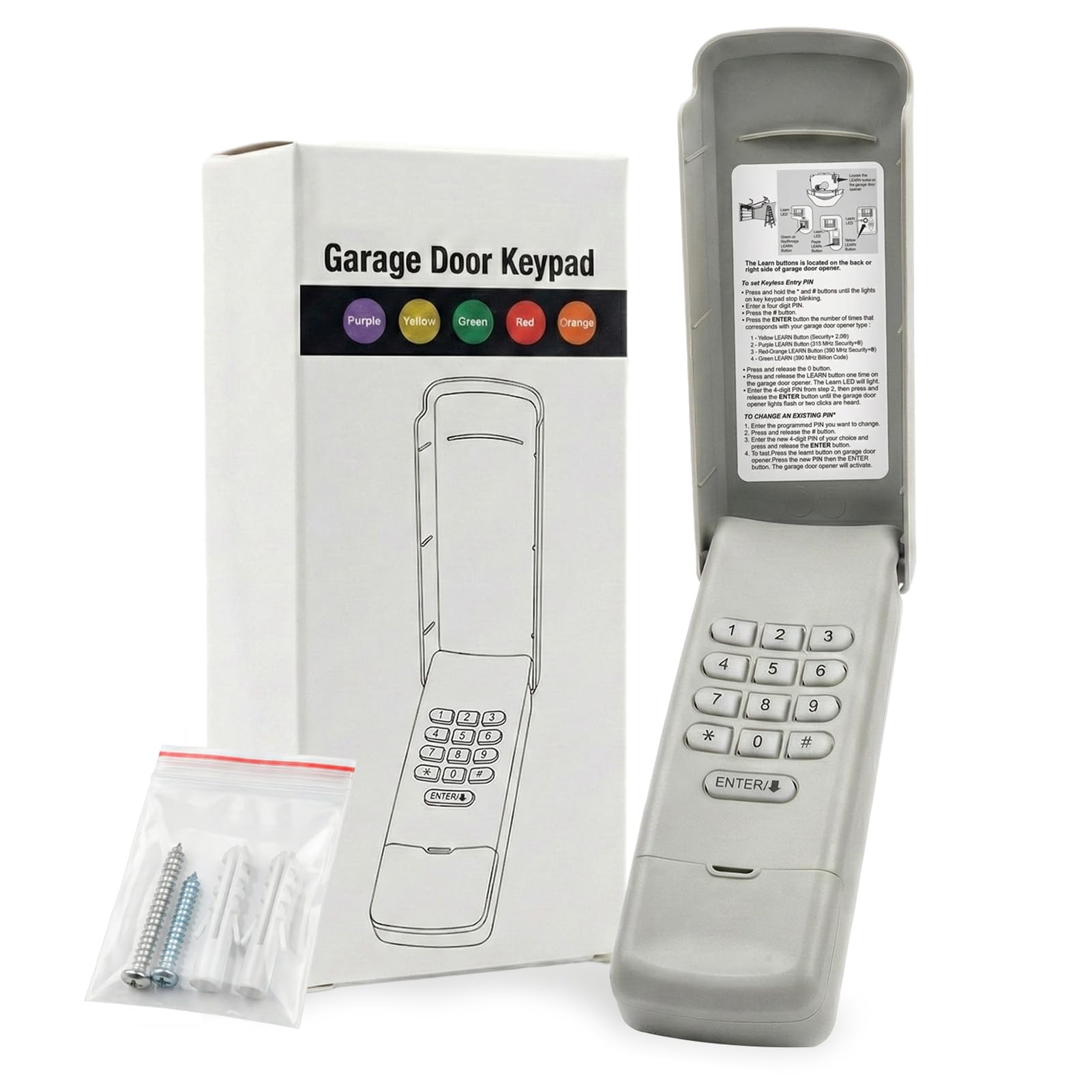 yaaamaaa24★ Lpyec Garage Door Opener Keypad, Wireless Keyless Entry Compatible