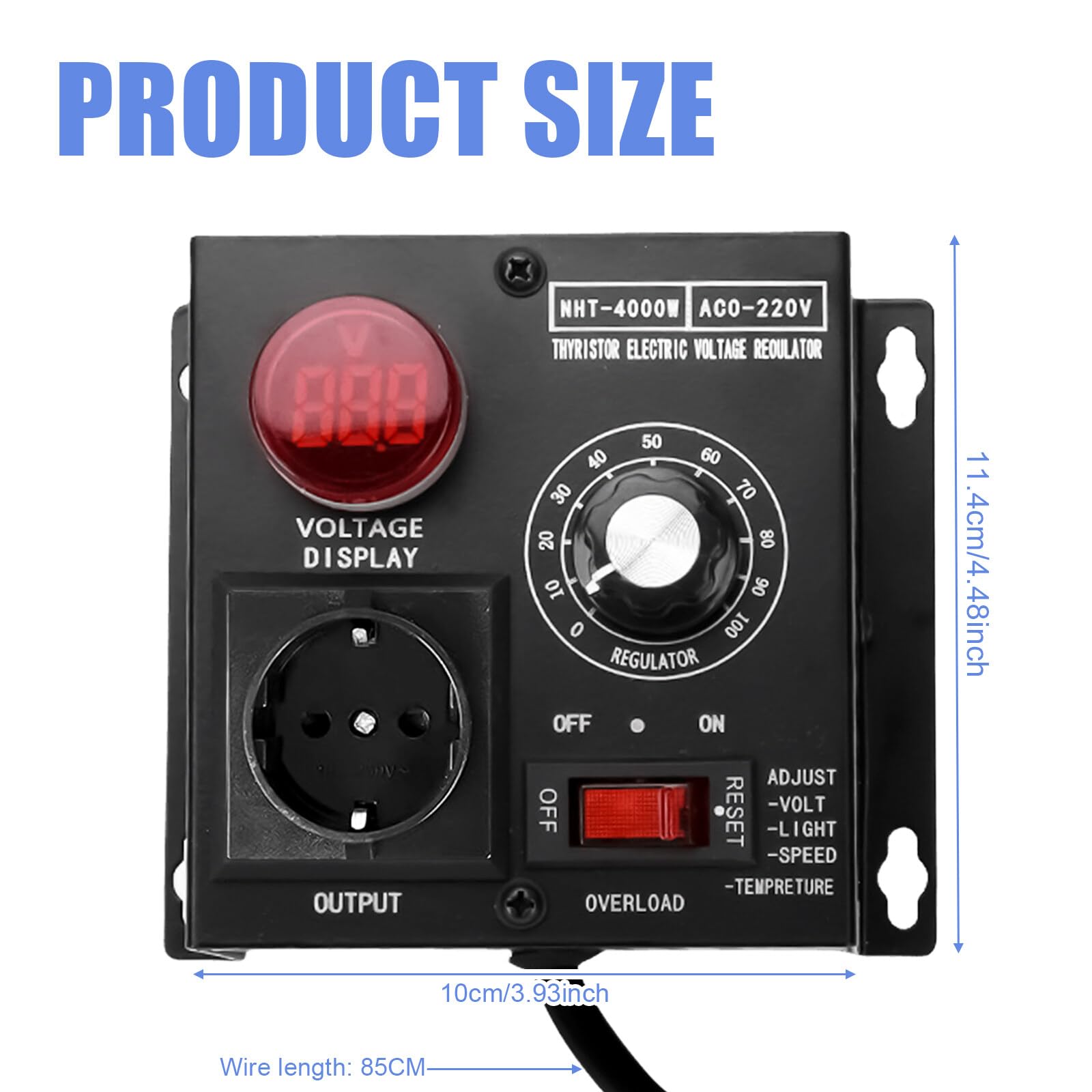 SCR Spannungsregler 4000W - Stufenloser Dimmer Für Motor & Licht