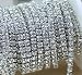 VOVOV 10 Yard Crystal Rhinestone Close Chain Clear Trim Sewing Craft 2mm Silver color