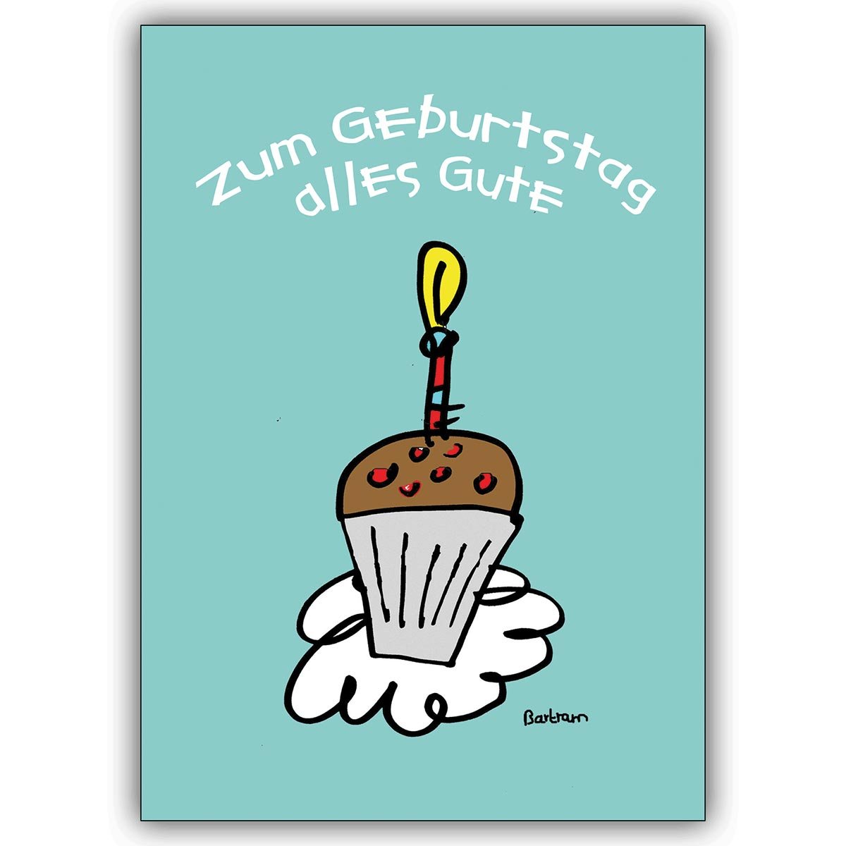 Kartenkaufrausch 16 Geburtstagskarten (16er Set): Wünschen Sie mit der Geburtstags Muffin KarteAlles gute • edle Gratulationskarte zum Geburtstag mit Umschlag für Freunde & Familie