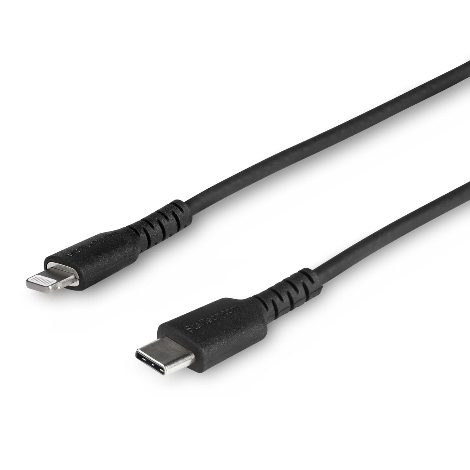 StarTech.com 6ft (2m) Durable USB-C to Lightning Cable - Right-Angled Heavy Duty USB Type-C to Lightning Charging/Sync Cord - Apple MFi Certified - Rugged iPhone Lightning Cable (RUSB2CLTMM2MR)