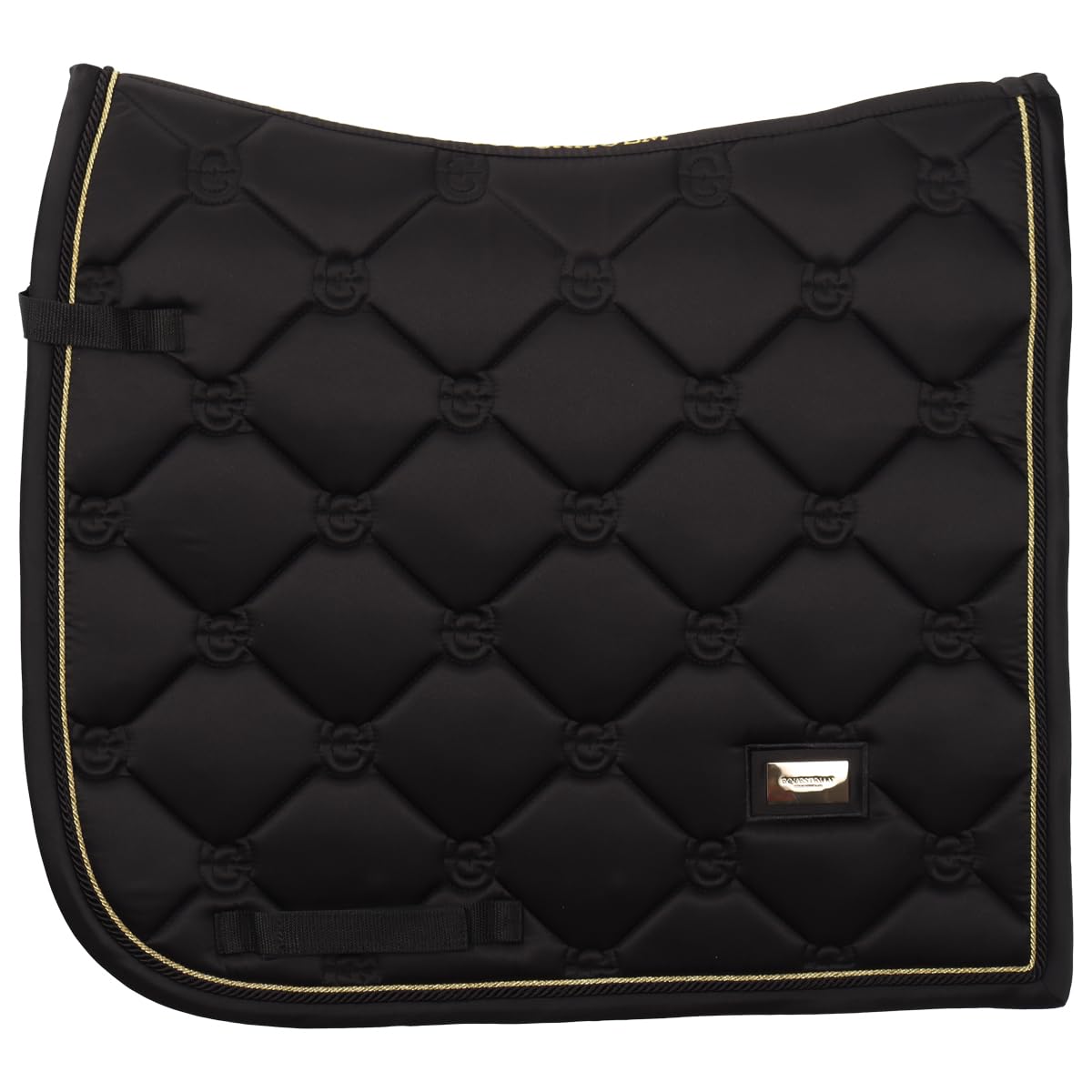 Equestrian Stockholm Tapis de selle noir doré - Dressage complet / WB - Noir/doré