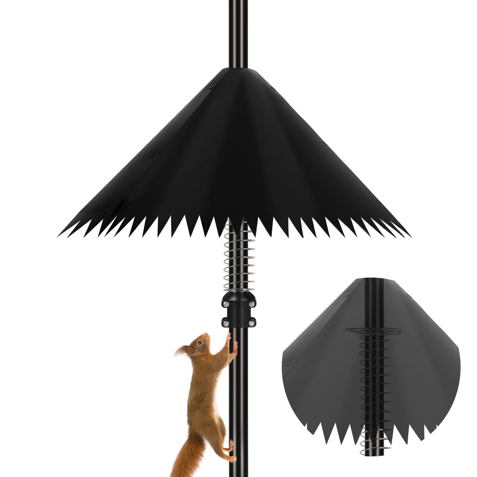 19 inch Squirrel Baffle for Bird Feeder Pole,Squirrel Cone for Feeder Pole