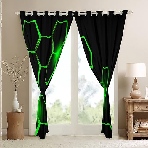Miniatura 4 de Cortinas de panal para niños, sala de estar, geometría moderna, hexagonal, oscurecimiento de duelos, decoración de niños, cortinas opacas
