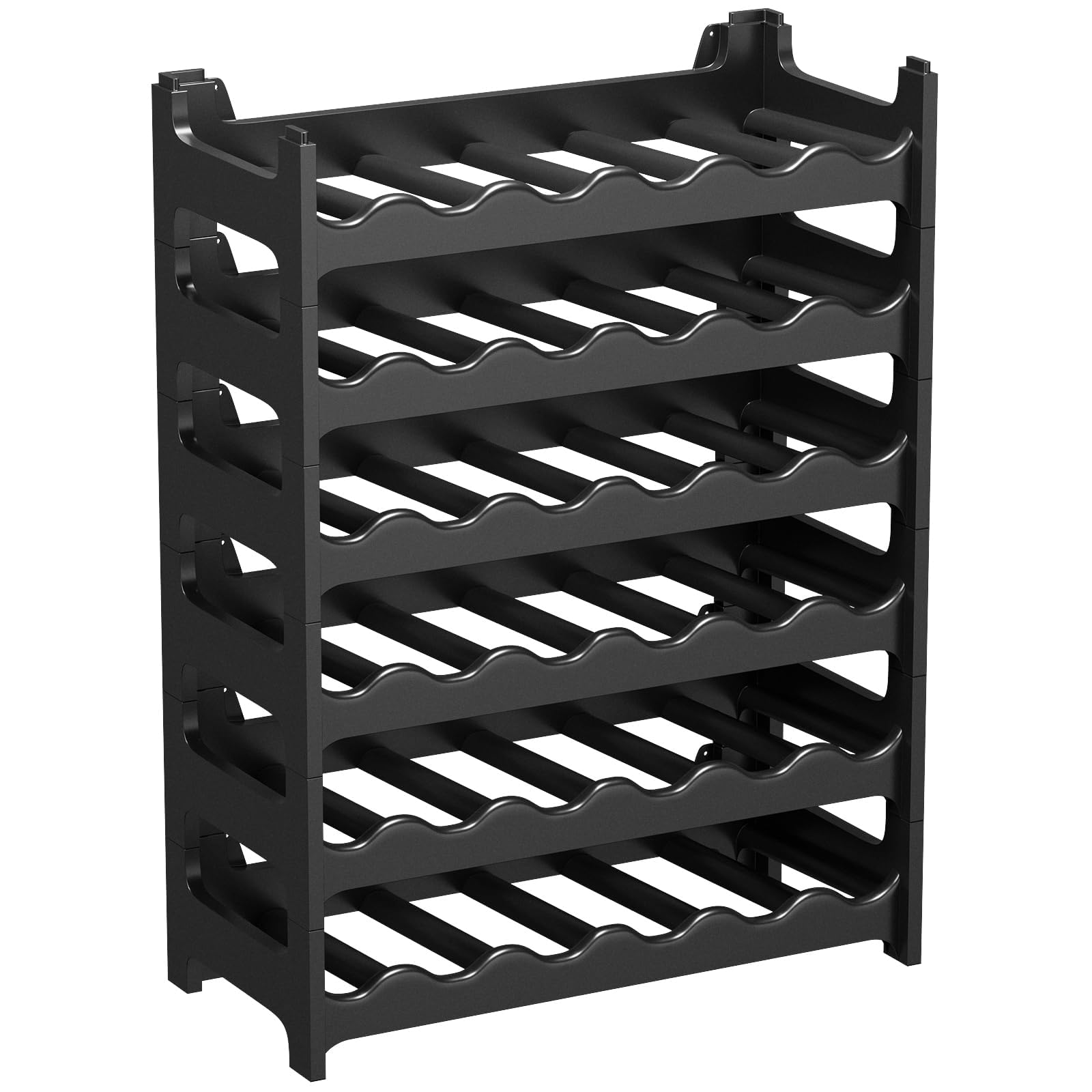 ARTECSIS Estantería Expandible para 36 Botellas de Vino, Plástico, Negro
