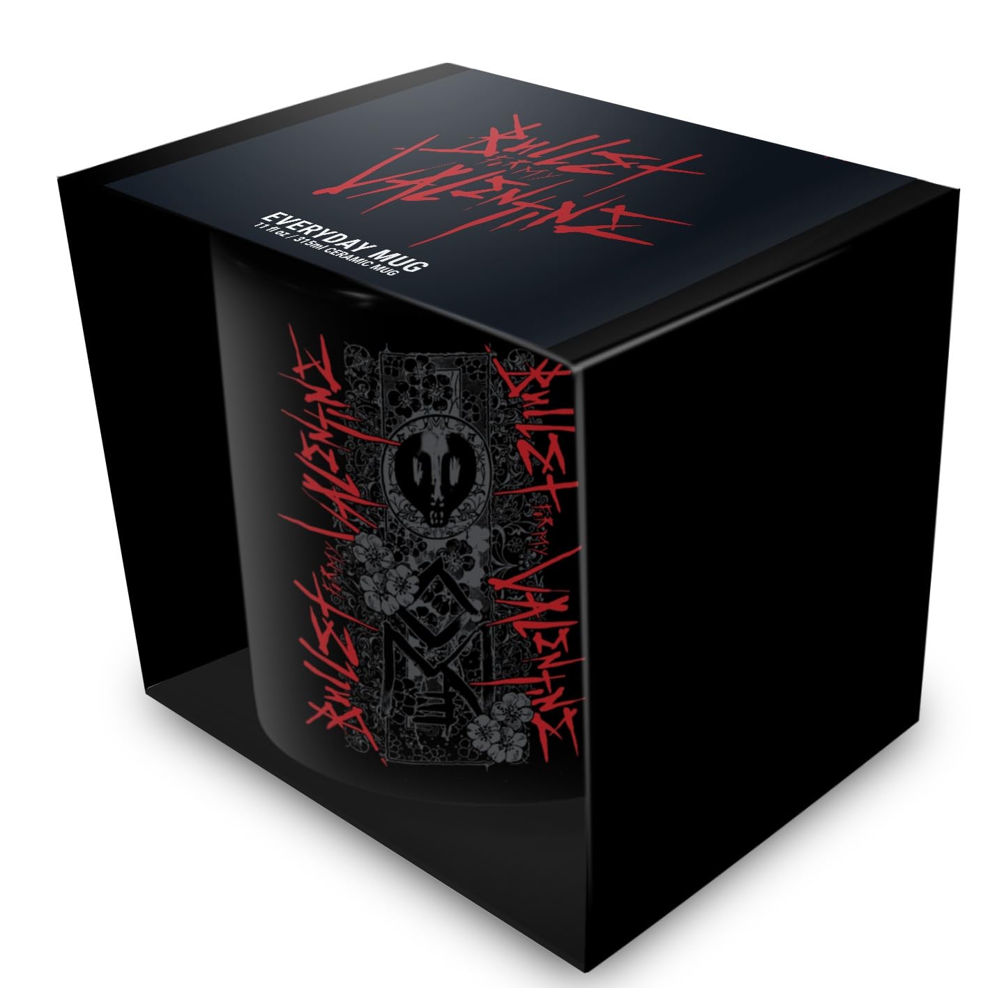 Pyramid International Bullet for My Valentine (Red Logo) Black Pod Mug 11oz/325ml – Official Rock Band Ceramic Coffee Tea Cup, Emo Goth Music Gift, Alternative Drinkware – One Size