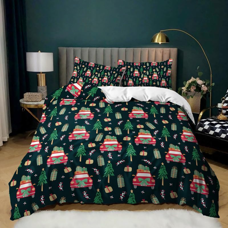 Housse de couette 240 x 260 Arbres Vert Foncé pour une chambre nature chic