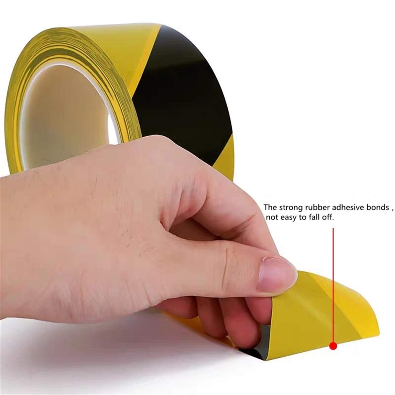 Nastro Adesivo Di Avvertimento PVC &ndash; Rotolo 2x118 Cm, Sicurezza, Autoadesivo, Generico