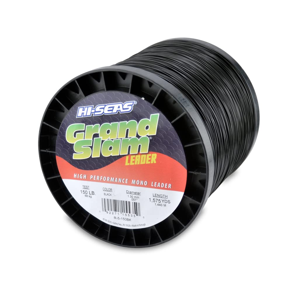 HI-SEAS Grand Slam Monofilament Fishing Leader - Superior Strong Clear Black, for Freshwater &amp; Saltwater Big Game Bottom Fishing, Trolling