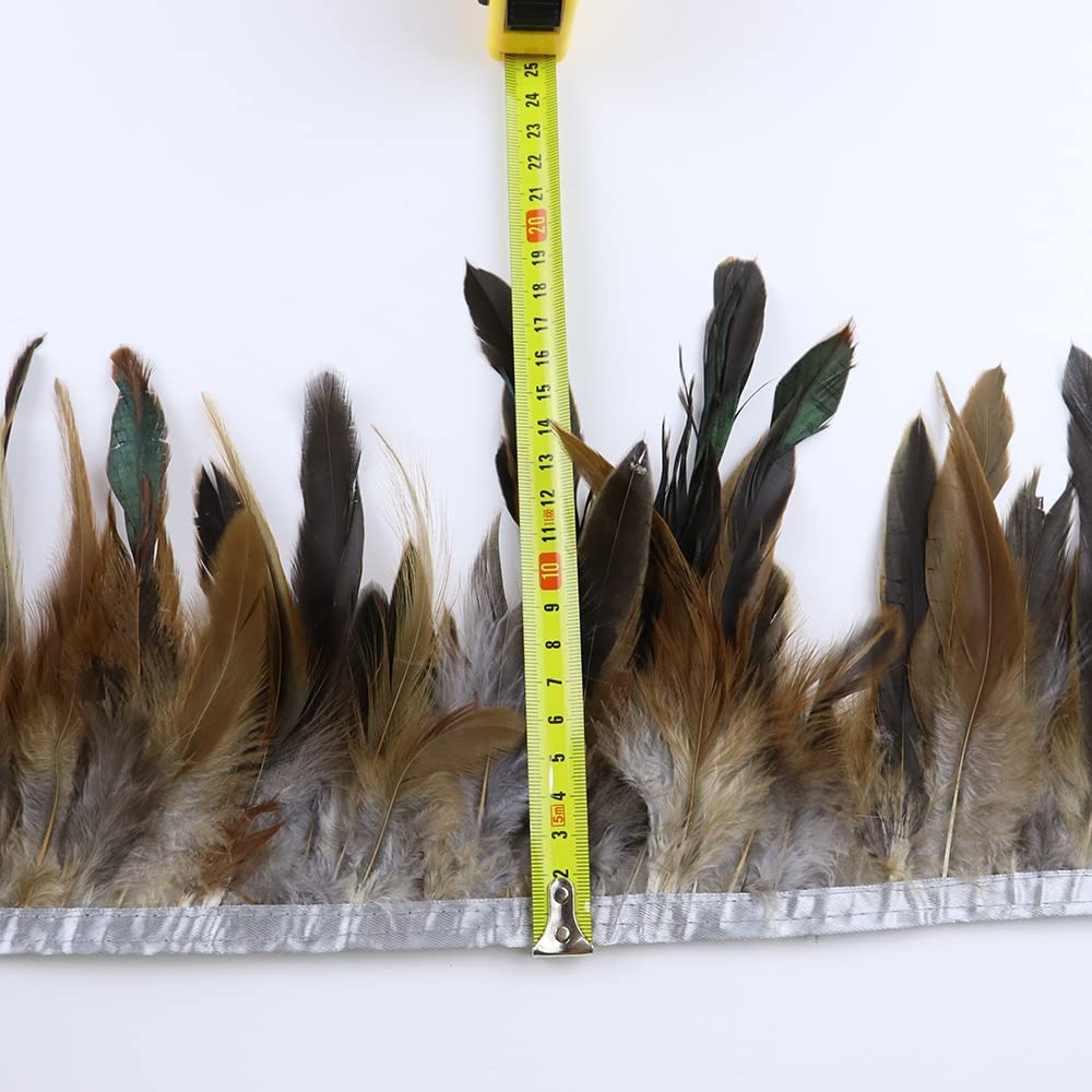 1 Mètre De Cheveux De Coq Noir Plumes Naturelles Garniture Frange 13-18cm Ruban Pour Coudre Des Vêtements Décorations De Fête Artisanat Accessoires-blanc