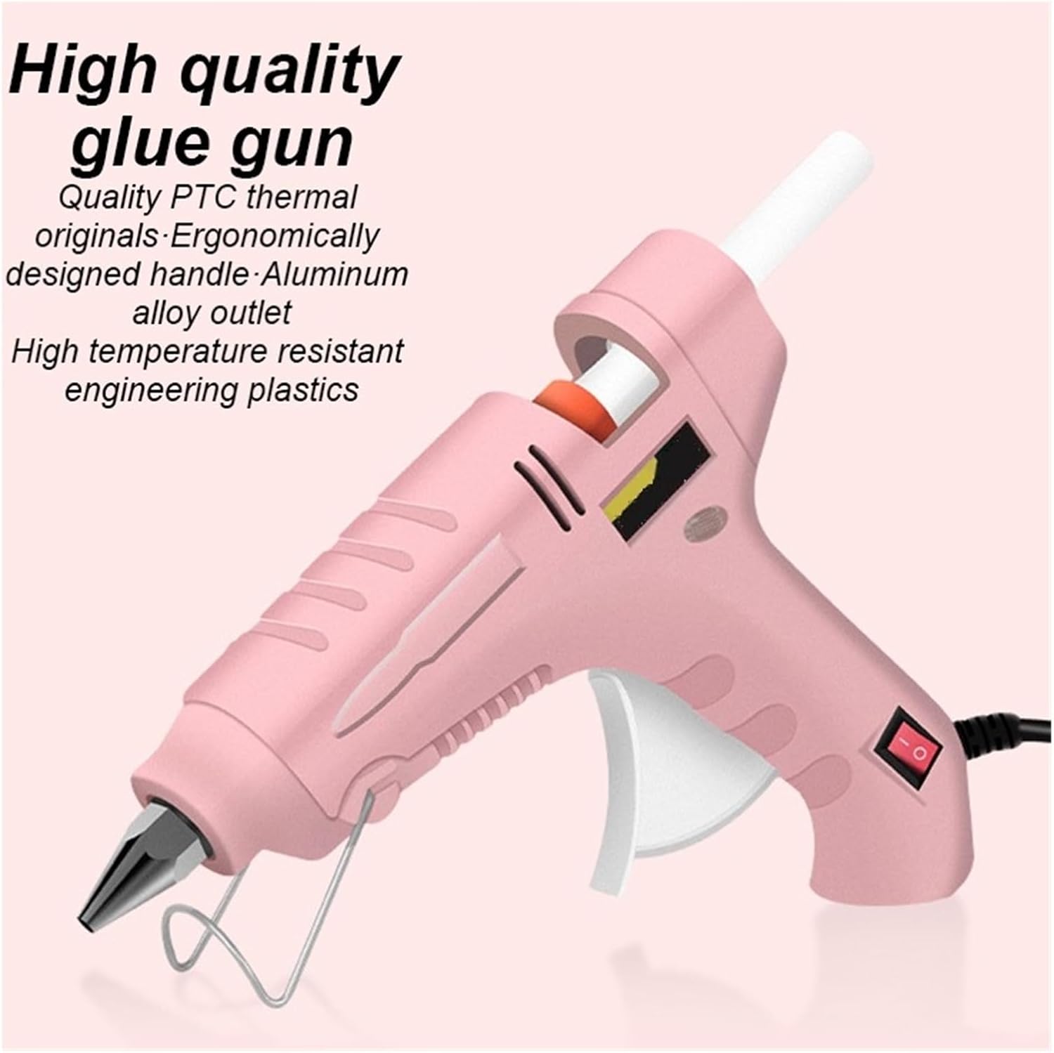 Hot Glue Gun 20/60W Hot Melt Glue Gun Mini Household Industrial Guns Pistol Melt Glue Sticks Electric Heat Temperature Adhesive Repair Tool (S Pink Glue Gun)