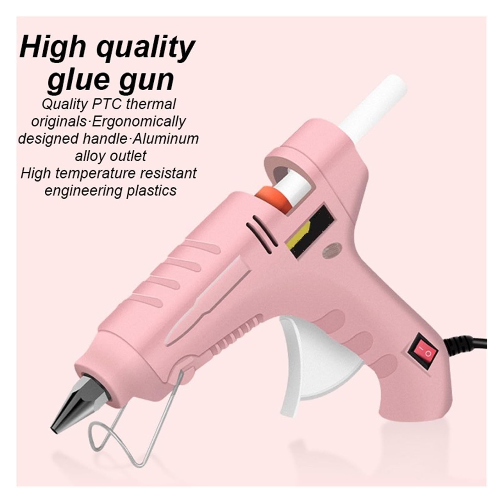 20/60W Pistolet Do Klejenia Na Gorąco Mini Pistolety Przemysłowe Użytku Domowego Kleje W Sztyfcie Elektryczne Narzędzie Naprawy Kleju Temperaturowego Szybkie Niezawodne Klejenie(L pink Glue Gun)