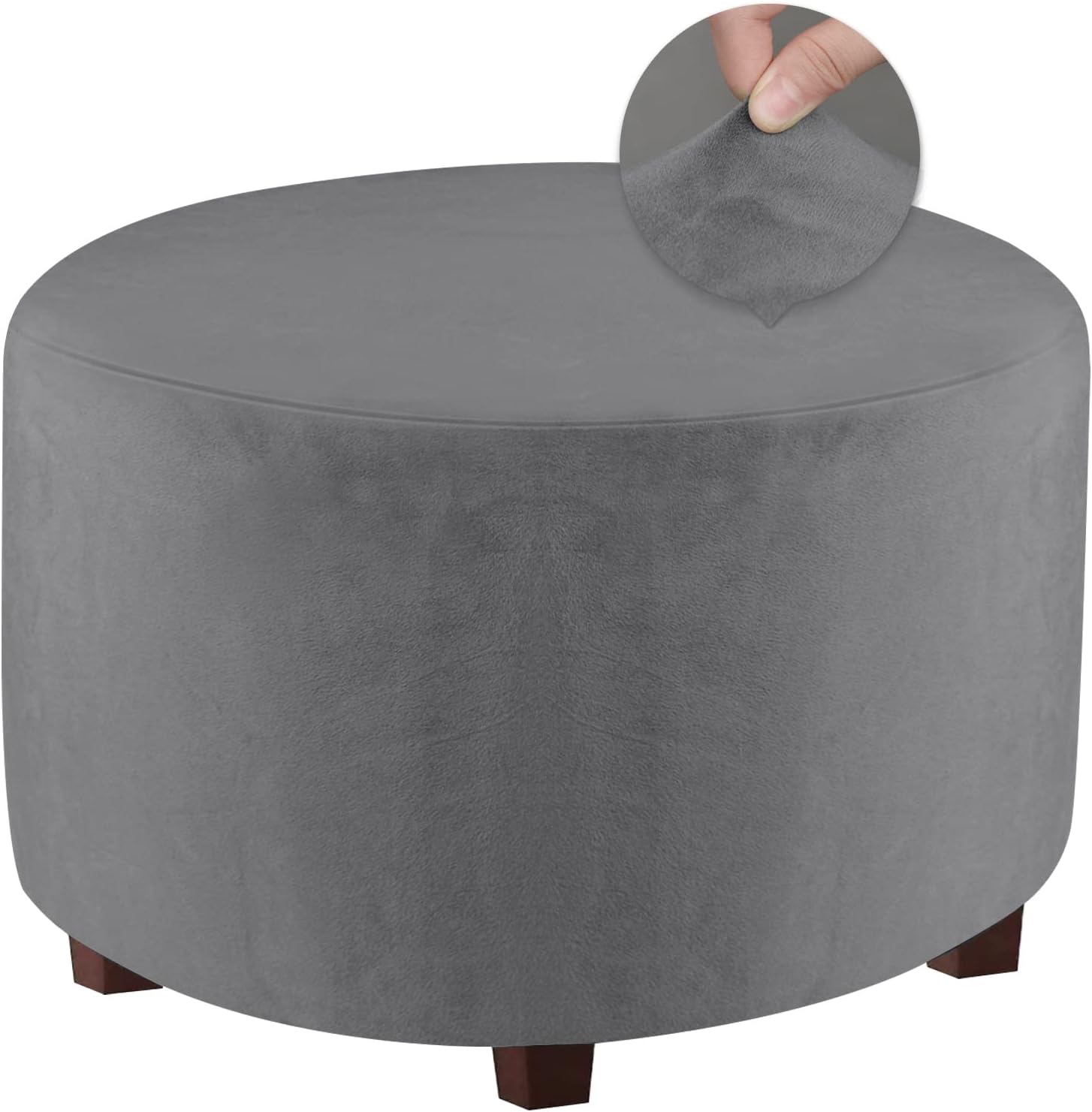 Amazon.com: Abeibei Round Ottoman Covers, High Stretchy Ottoman Slipcover Protector for Footrest ...