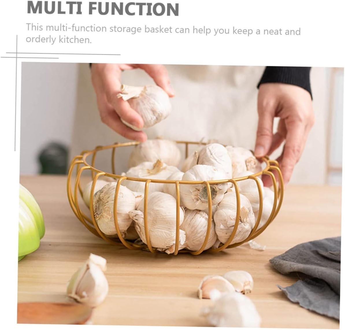Country Kitchen Wire Baskets Organizer Bins Fresh Garlic Egg Baskets for Fresh Eggs