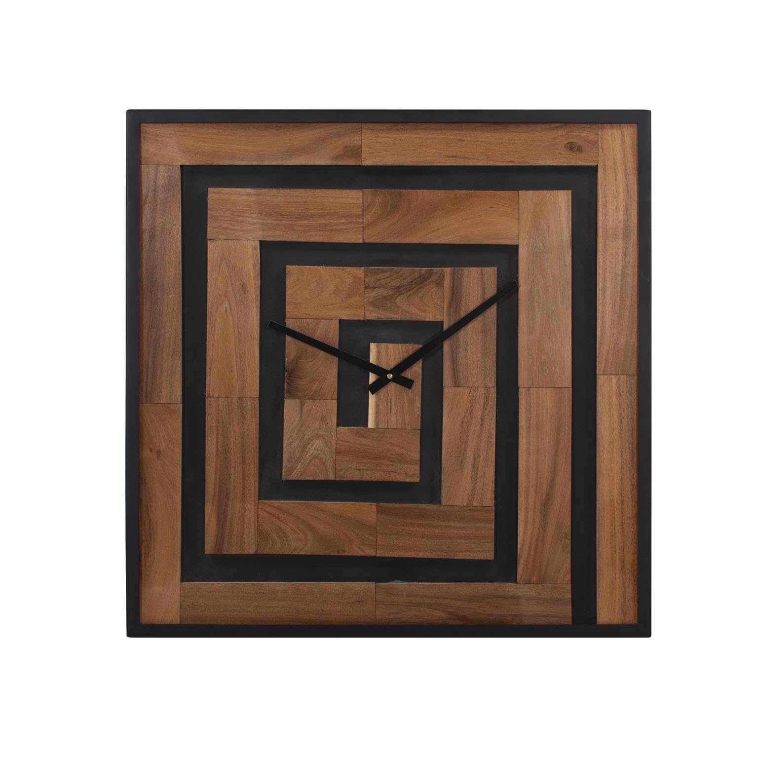 Horloge carrée en bois d'exception Howard Elliott Helix au design sculpté