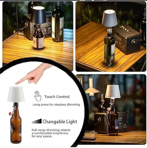 Oddmmo DHAIOSXJA Wireless Bottle Lamp, 2024 New Wireless Wine Bottle Lamp Shade For Christmas, Rechargeable Touch Control Wine Bottle Lights For Liquor Bottles, Led Desk Lamp thumb #3