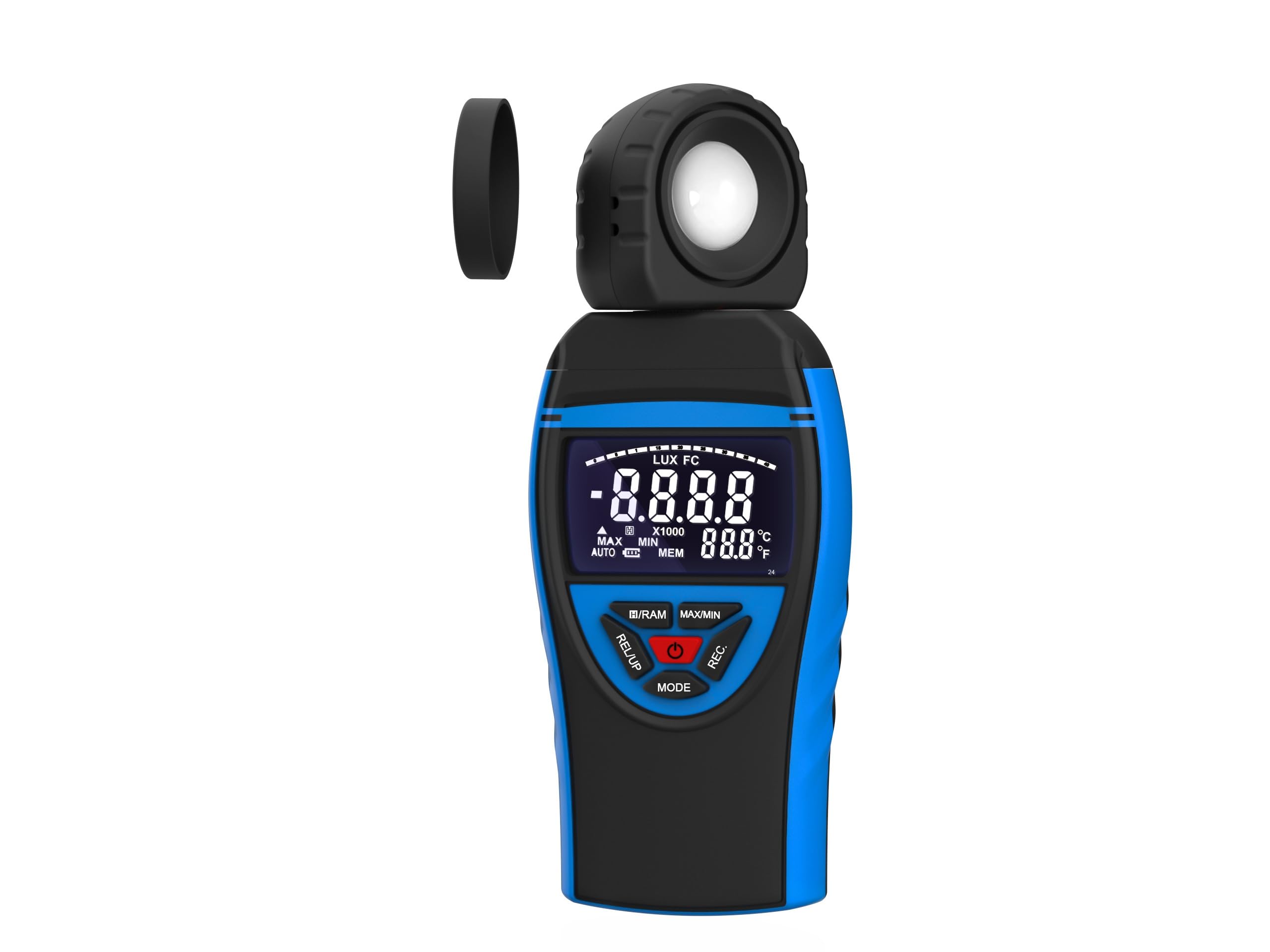 Misuratore di luce, Misuratore di intensità luminosa portatile 8801B: tester con range automatico e display della temperatura retroilluminato for fotografi ed elettricisti