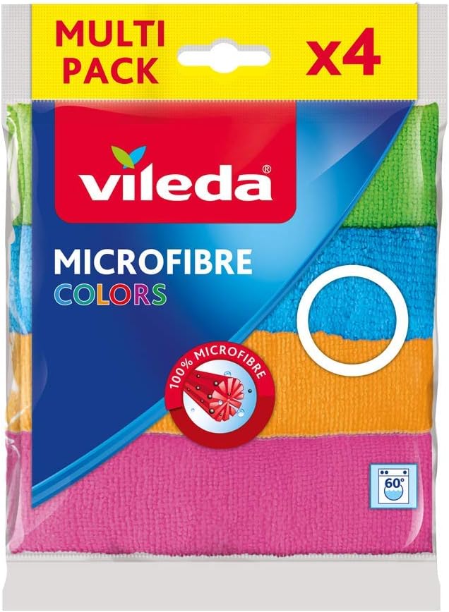 Vileda 151502 Colors Mikrofiber Bez 4'lü Paket, 30x30