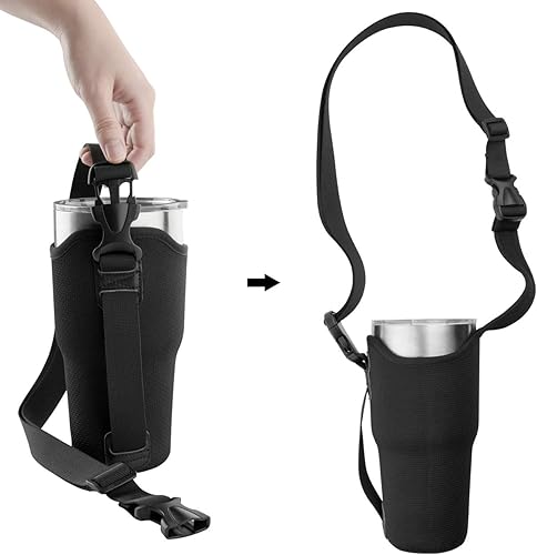 Miniatura 6 de Beautyflier Bolsa de neopreno 3 en 1 compatible con vaso de acero inoxidable YETI RamblerStanley IceFlow de 30 onzas, portavasos aislado con