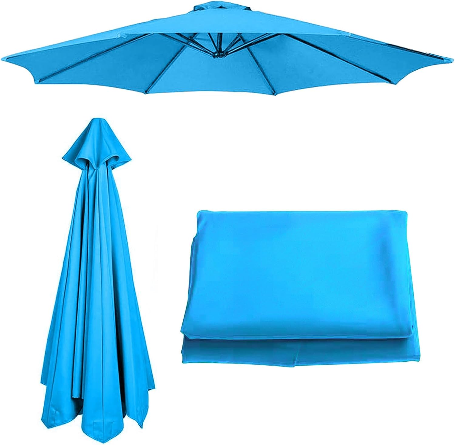 Patio Umbrella Replacement Canopy Square Cantilever Top Cover Outdoor,Replacement Canopy for 6.5ft 15ft Patio Umbrellas Durable Market Umbrella Cover Waterproof Outdoor Parasol Canopy Green