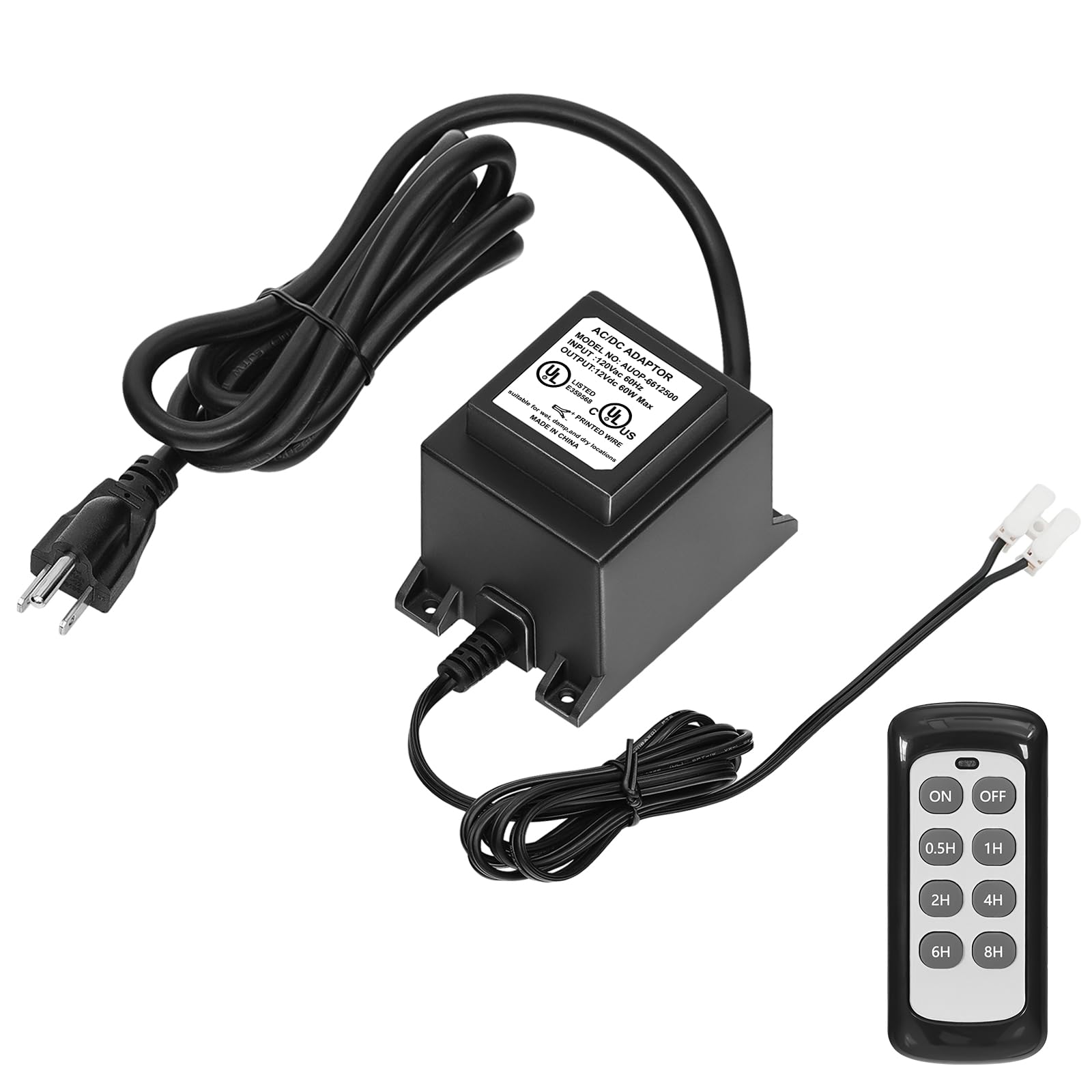 WILAWELS 60W Low Voltage Landscape Transformer with Remote, Low Voltage Transformer 120V AC to 12V DC, Power Supply Waterproof for Landscape Lighting,