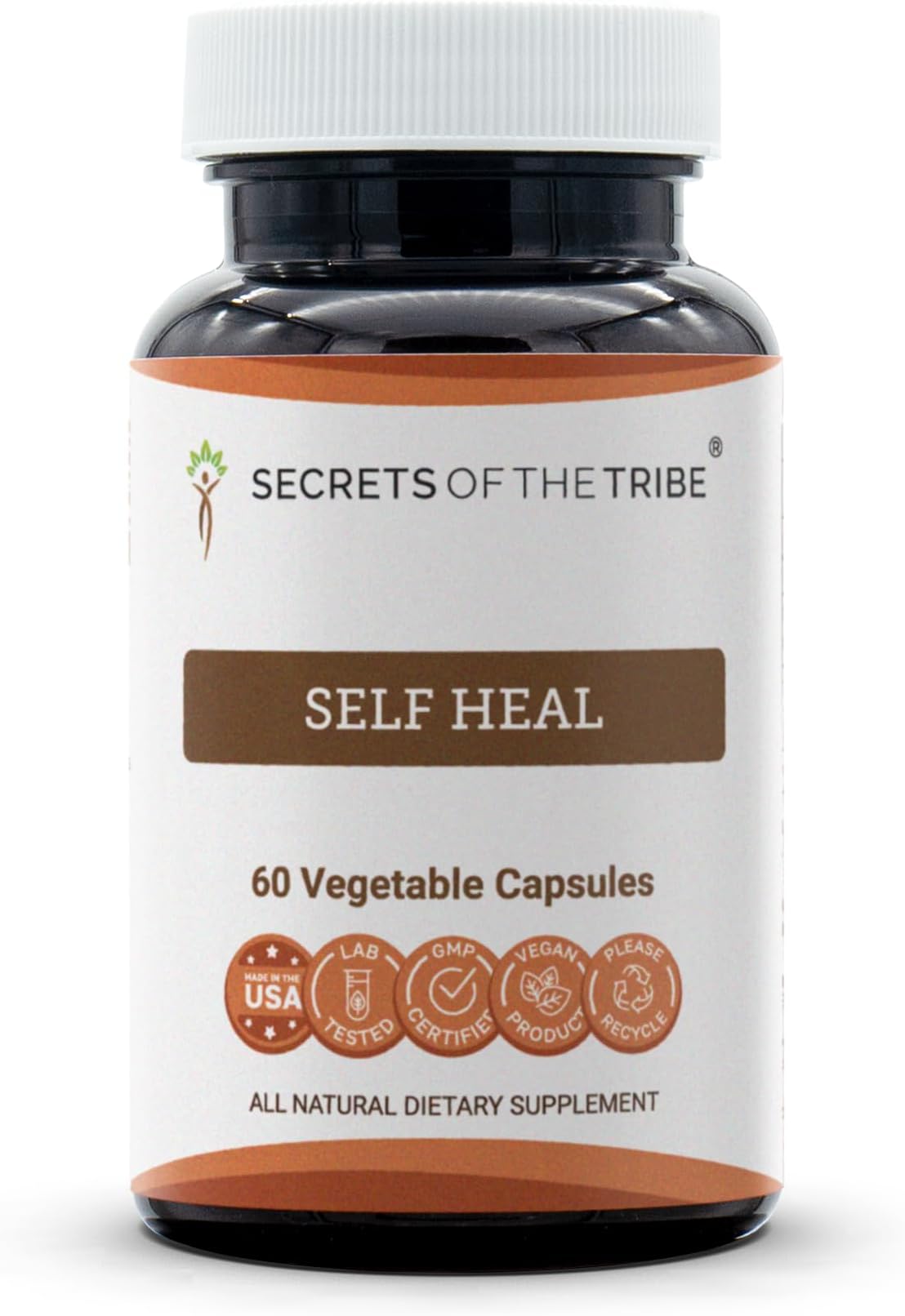 Secrets of the Tribe Self Heal 60 Capsules, Made with Vegetable Capsules and Self Heal (Heal All, Prunella Vulgaris) Dried Herb (60 Capsules)