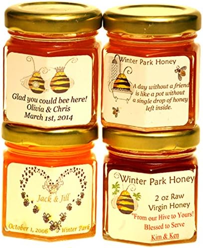 Wedding Honey Favors (case of 24 x 2oz jars) - Pure Raw Honey