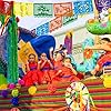18 FT Cinco De Mayo Party Decorations, 1 Pack Fiesta Banner with 9 Plastic Papel Picado, Colorful Mexican Theme Party Flag Banner Dia De Los Muertos Day of the Dead Hanging Decor Home Party Supplies #5