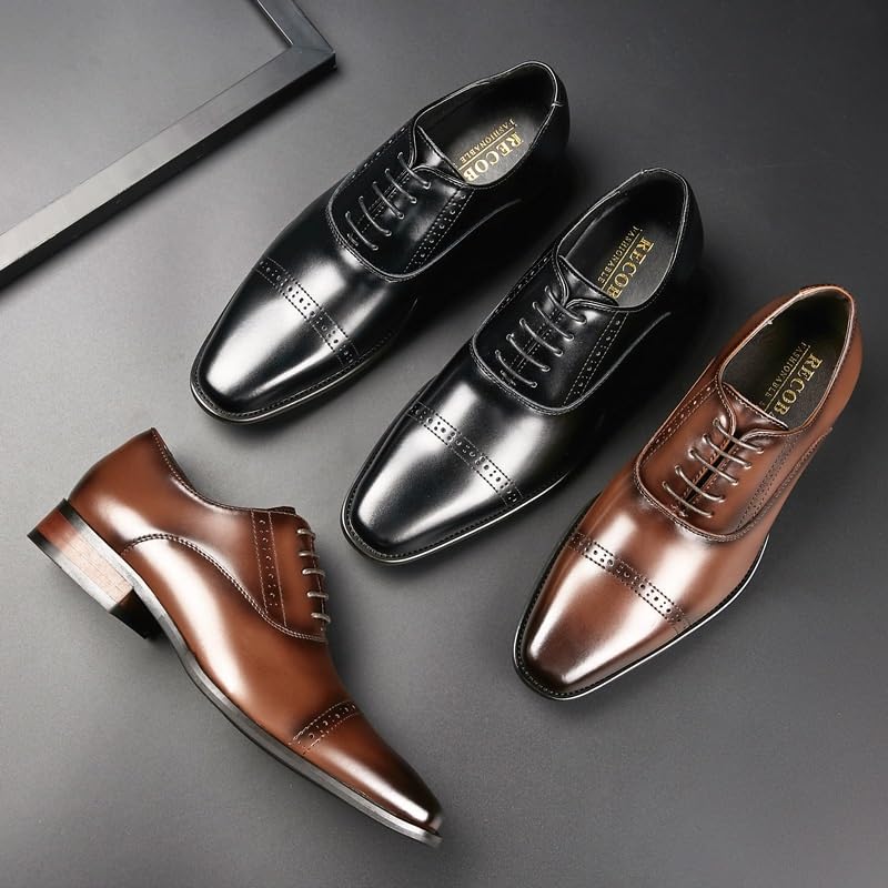 Men's Lace-up Business Formal Three-Joint Gentleman's Single Shoes Breathable Comfortable Suitable for Wedding Office Oxford Dress Shoes2