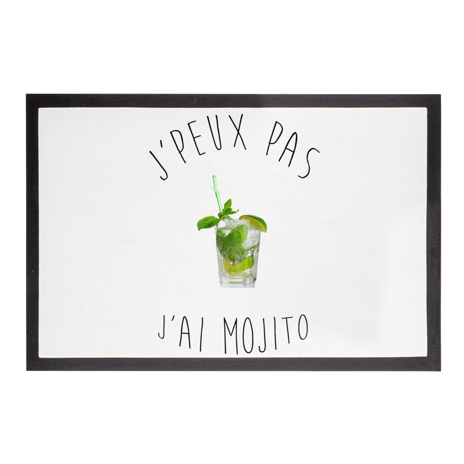 Paillasson J'Peux Pas J'Ai Mojito Humour 75x50cm pour entrée