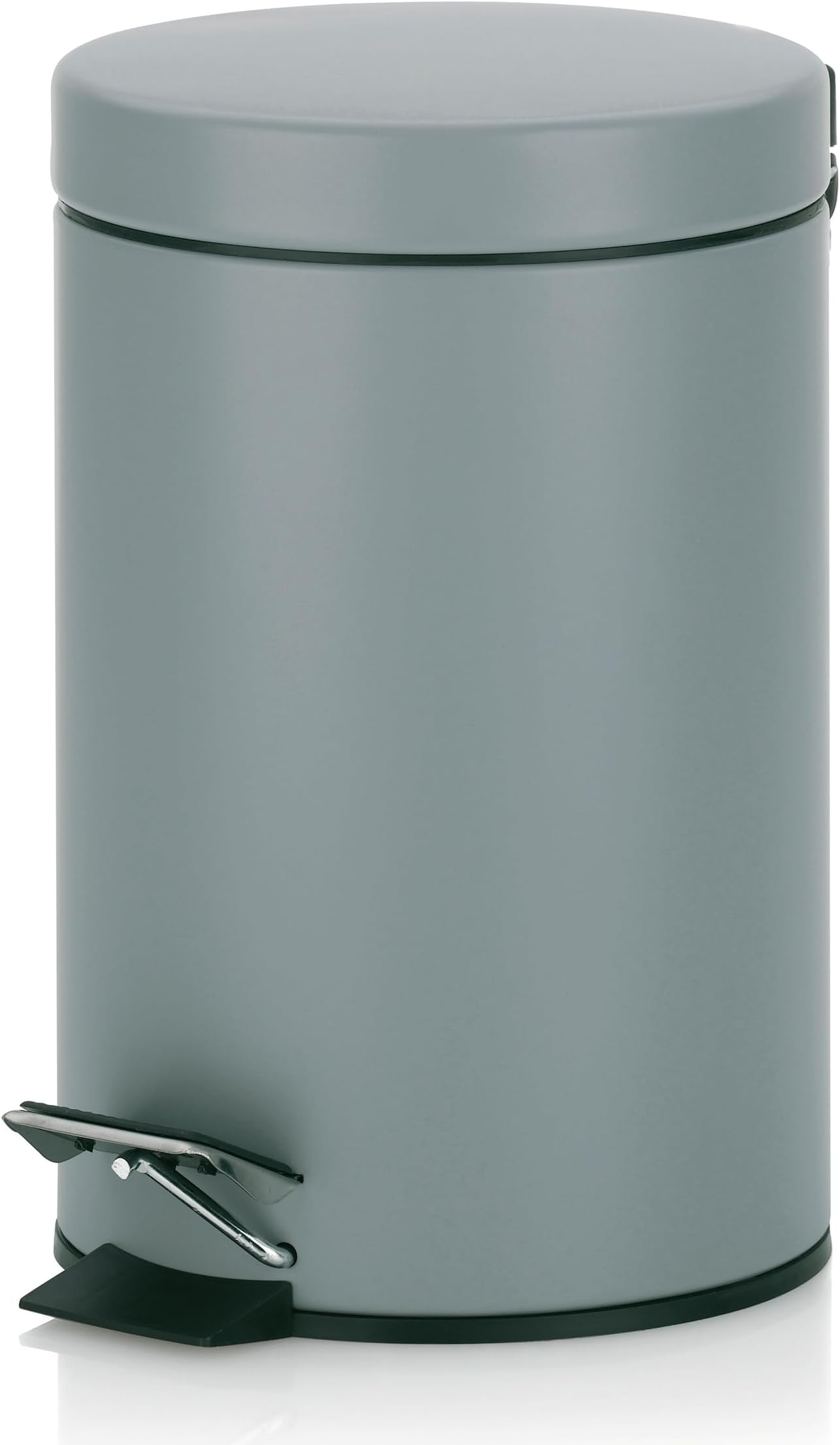 Kela cosmetic bin grey 3l, metal pedal bin bathroom, bathroom waste bin with inner bin and carrying handle, MONACO, light grey matt