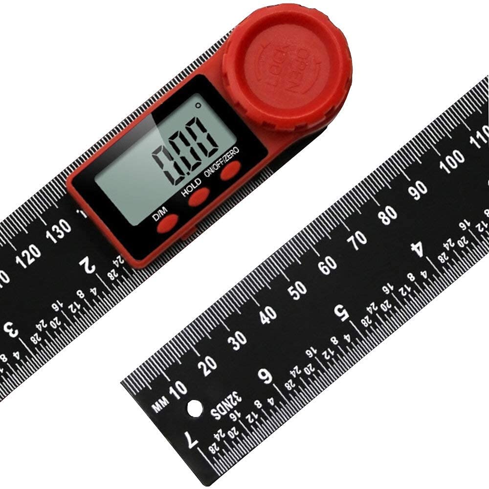 RJJ 360 Stopni LCD Digital Display Linijka Cyfrowa Inklinometr Goniometr Kątomierz Narzędzie Pomiarowe 0-200 / 300mm Władca pomiarowy (Size : 200mm)