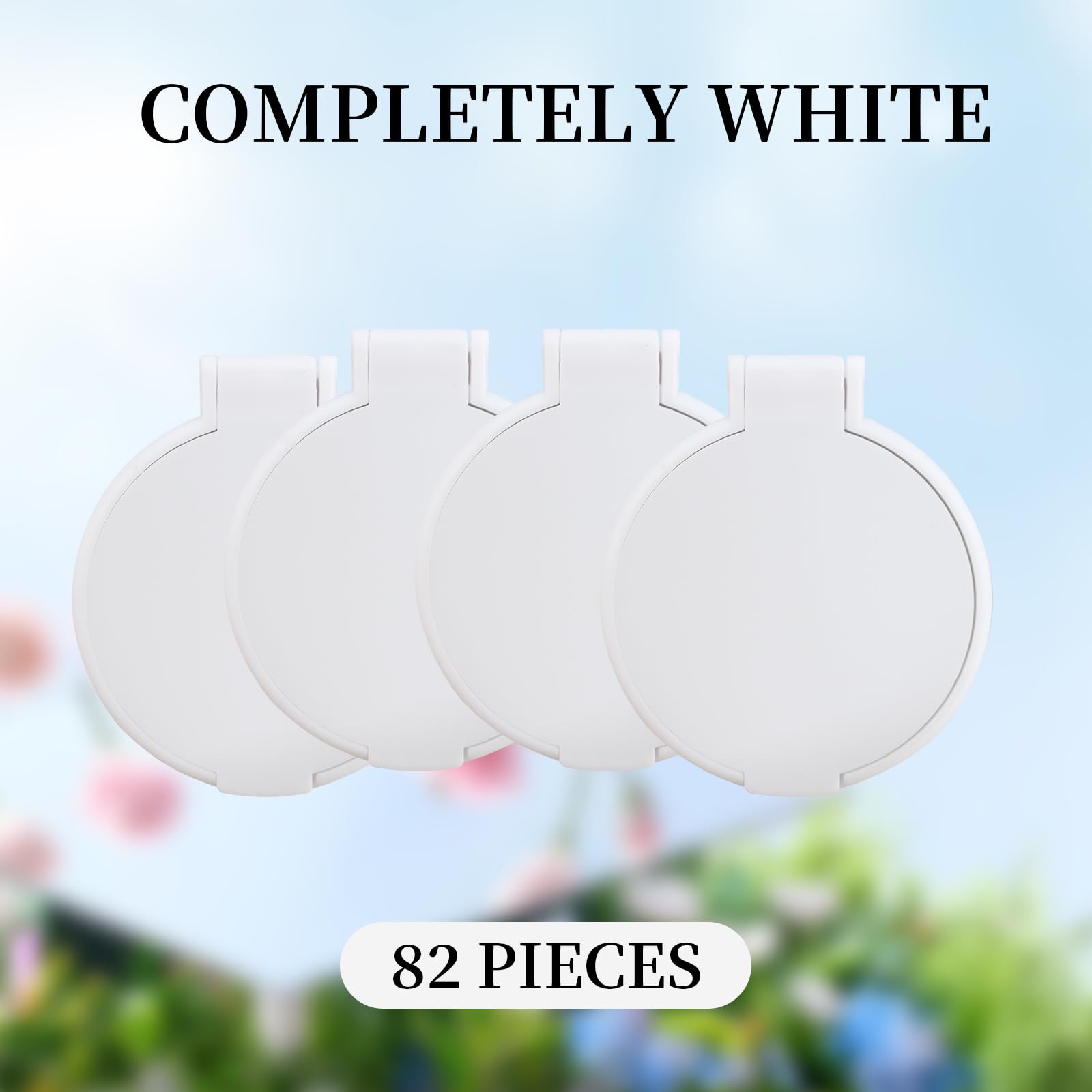 82 espejos compactos a granel, mini espejo de maquillaje redondo plegable para mujer, para bolso, viajes y uso diario (blanco)
