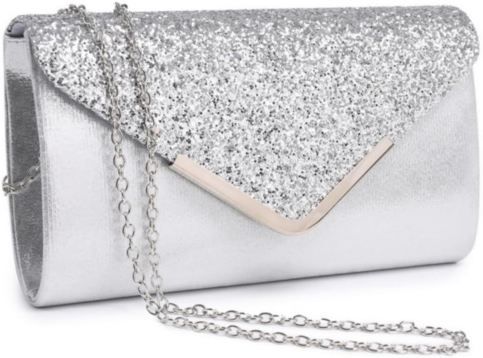 Dasein Women Evening Bags Formal Clutch Purses for Wedding Party Prom Handbags with Shoulder Strap and Glitter Flap | Formal, Wedding Party, Prom, with Shoulder Strap, Glitter Flap, Formal