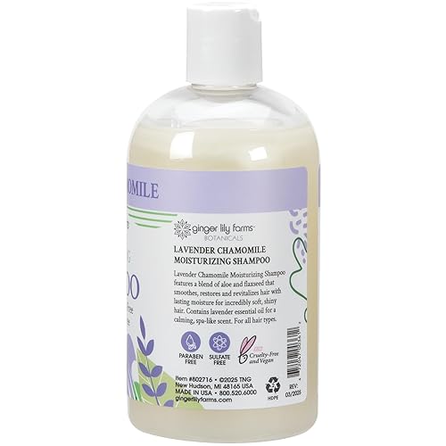Miniatura 2 de Ginger Lily Farms Botanicals Champú hidratante para todo tipo de cabello, 100% vegano y libre de crueldad, aroma a manzanilla de lavanda, 12 onzas
